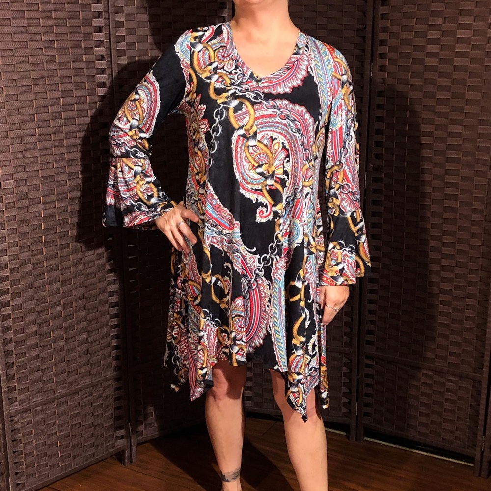 Multicolored print dress